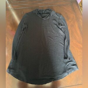 We The Free Black Ribbed Long Sleeve Cowl Neck Top